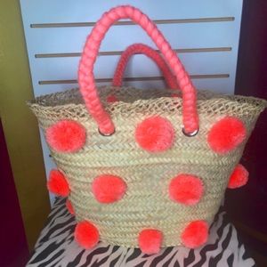 Bags - ✨Tangerine Pom Pom Handbag 💕 Bags - ✨Tangerine Pom Pom Handbag 💕